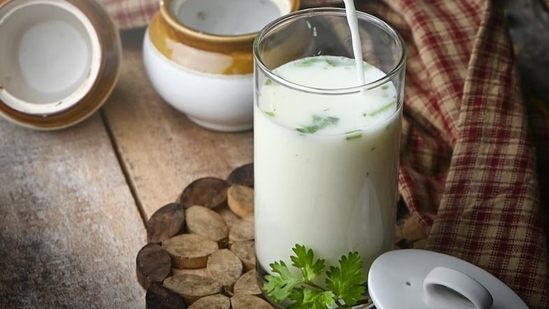 Buttermilk: Buttermilk is a traditional Indian drink that is often consumed during meals. It can be a good source of probiotics&nbsp;(Unsplash)