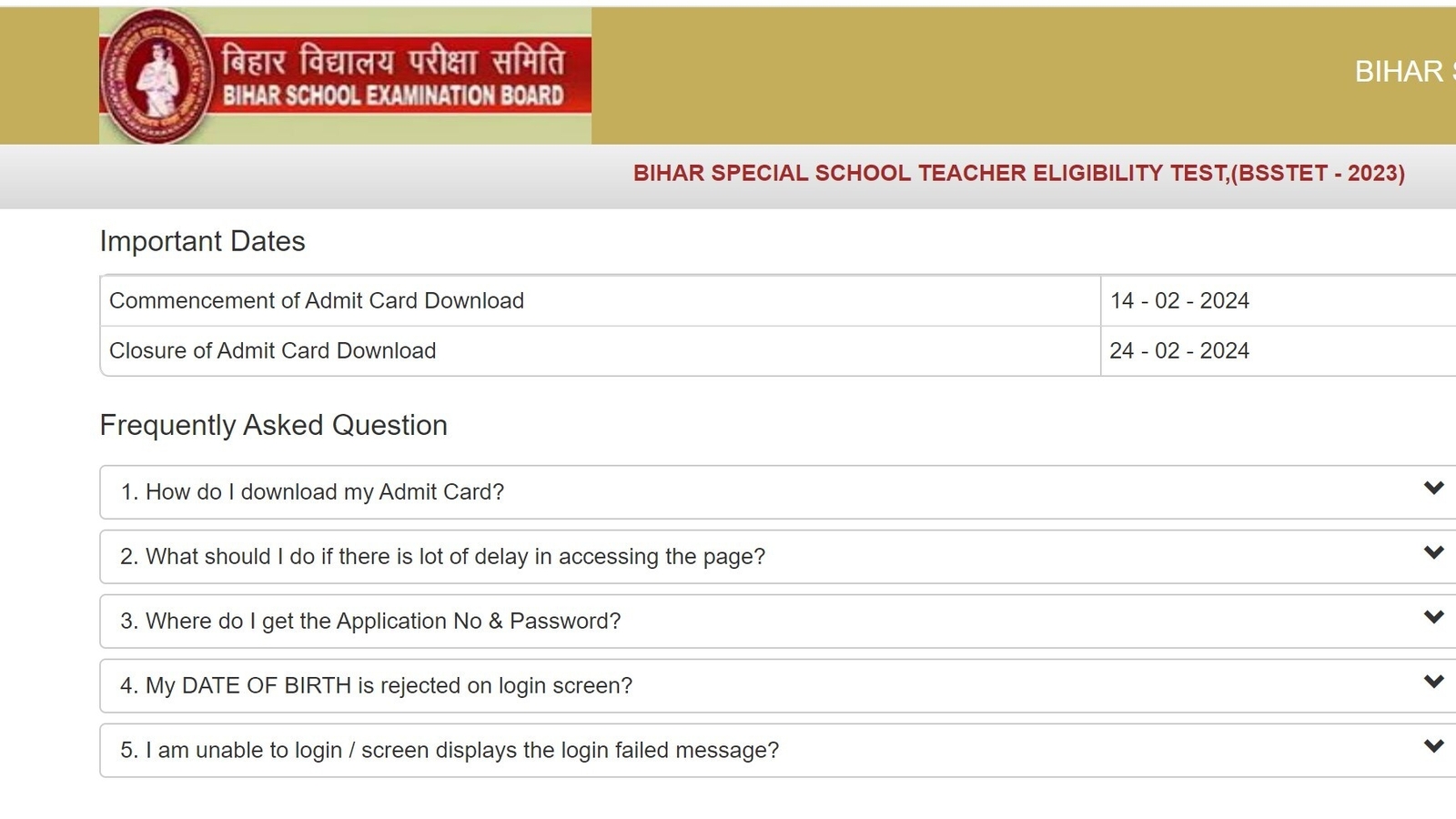 BSSTET 2023 admit card released; here's direct link to download