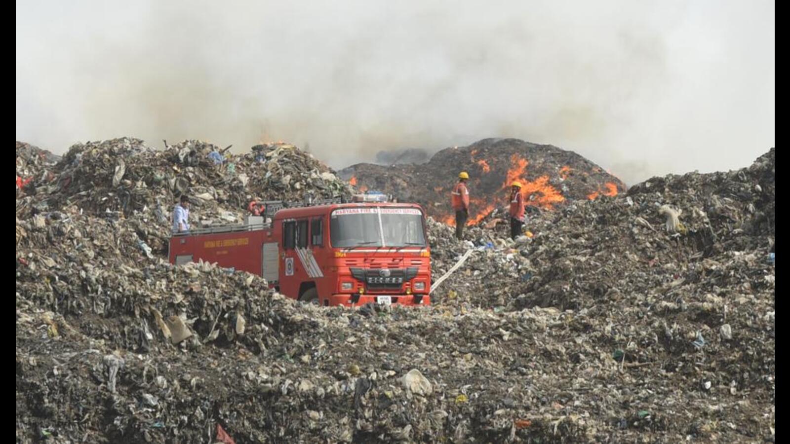 Fire breaks out at Bandhwari landfill, ninth such blaze at site this year