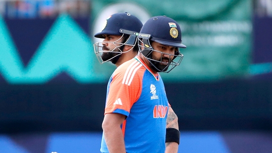 India's openers Rohit Sharma and Virat Kohli during a Group A match.(ICC - X)